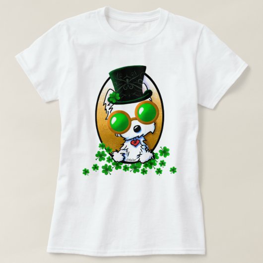 KiniArt Westie Terrier St. Paddy's T-Shirt (Design voorkant)
