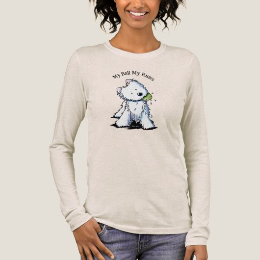 KiniArt Westie Terrier Tri-Blend Shirt (Voorkant)