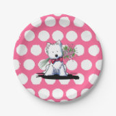 KiniArt Westie Terrier Valentijn Party Borden Papieren Bordje (Voorkant)