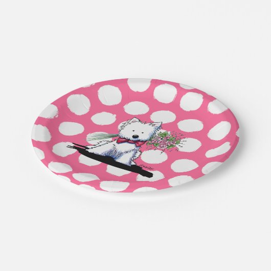 KiniArt Westie Terrier Valentijn Party Borden Papieren Bordje (Gekanteld)