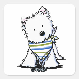 KiniArt Westie Terrier Vierkante Sticker