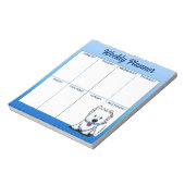 KiniArt Westie Terrier Weekly Schema Notitieblok (Linkerzijde)