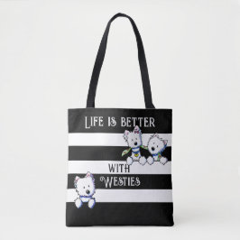 KiniArt Westie Terriers Canvas tas