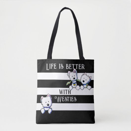 KiniArt Westie Terriers Canvas tas (Voorkant)