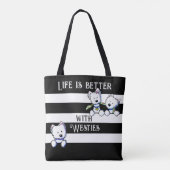 KiniArt Westie Terriers Canvas tas (Achterkant)