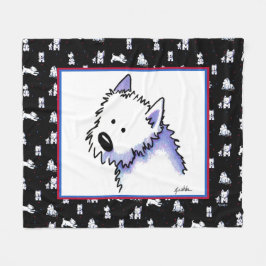 KiniArt Westie Terriers Fleece Deken
