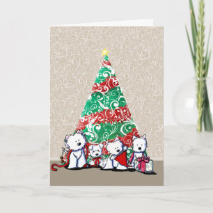 KiniArt Westie Terriers kerstKaart Kaart