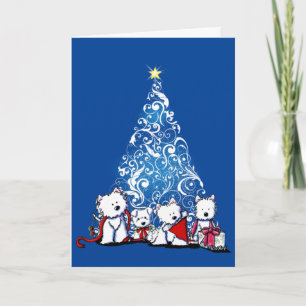KiniArt Westie Terriers kerstKaart Kaart