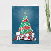 KiniArt Westie Terriers kerstKaart Kaart (Voorkant)
