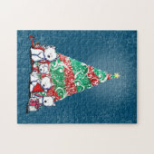 KiniArt Westie Terriers Kerstmis Legpuzzel (Horizontaal)