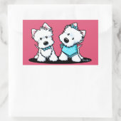 KiniArt Westie Terriers Rechthoekige Sticker (Tas)