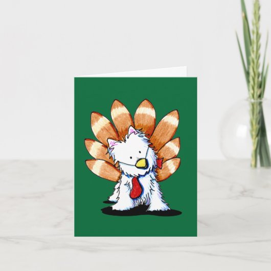 KiniArt Westie Thanksgiving Kaart (Voorkant)