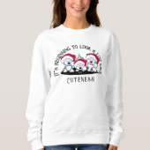 KiniArt Westie Trio-kerstshirt Trui (Voorkant)