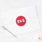 KiniArt Westie Trio Ronde Sticker (Envelop)