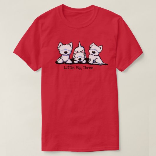 KiniArt Westie Trio T-shirt (Design voorkant)
