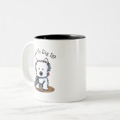 KiniArt Westie Tuin Helper Hond Tweekleurige Koffiemok (Voorkant links)