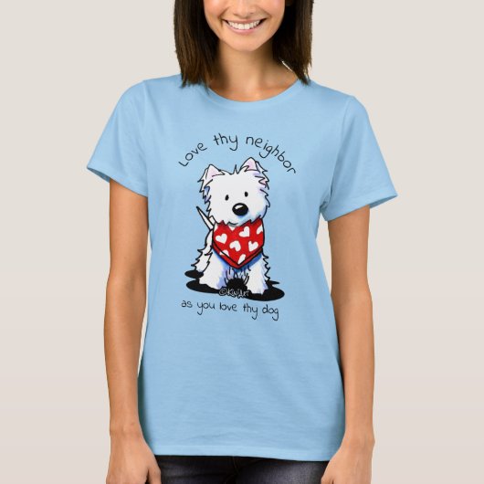 KiniArt Westie Valentijn Light T-Shirt (Voorkant)
