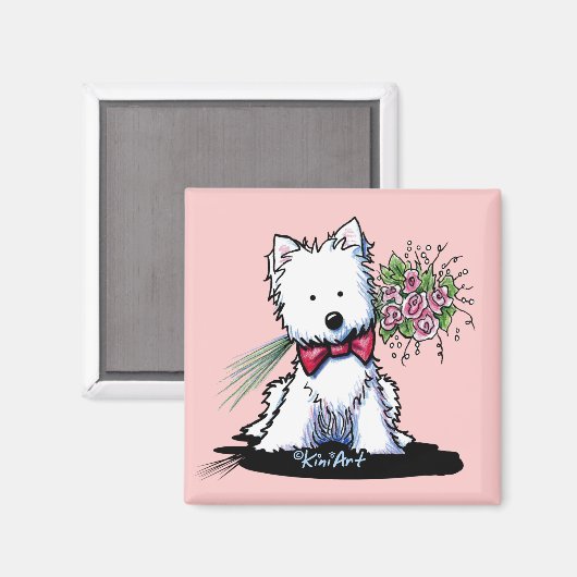 KiniArt Westie Valentijn Magnet (Voorkant / Achterkant)