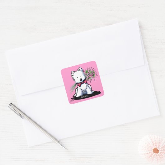KiniArt Westie Valentijn Stickers (Envelop)