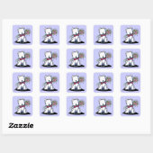 KiniArt Westie Valentijnstickers Vierkante Sticker (Vel)