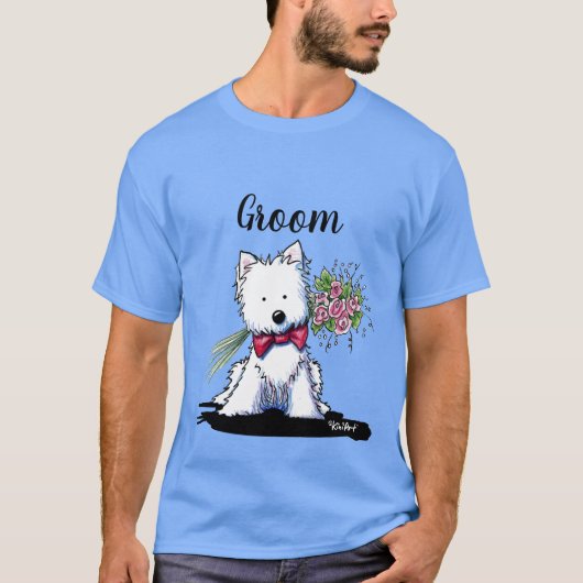 KiniArt Westie VERZORGING T-shirt (Voorkant)
