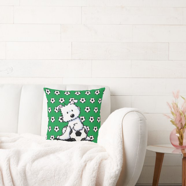 KiniArt Westie Voetbalfan Kussen (Bank)