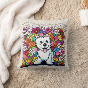 KiniArt Westie Vrolijke Tuin Kussen
