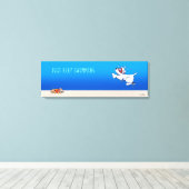 KiniArt Westie White Terrier Ocean Canvas Afdruk (Insitu (Houten vloer))