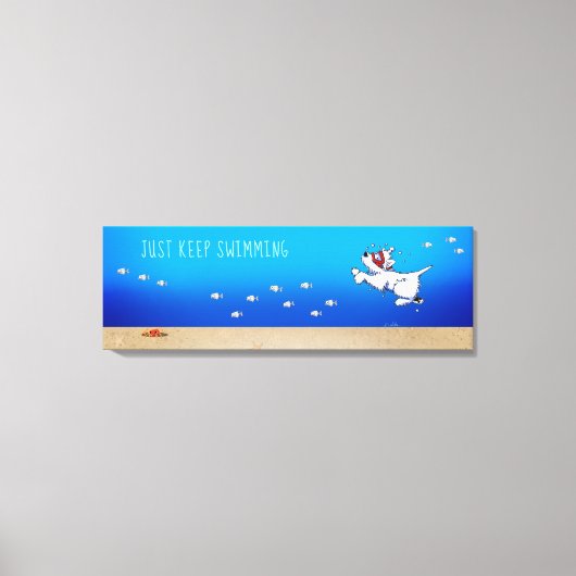 KiniArt Westie White Terrier Ocean Canvas Afdruk (Voorkant)