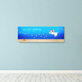 KiniArt Westie White Terrier Ocean Canvas Afdruk (Insitu (Houten vloer))