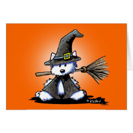 KiniArt Westie Witch Halloween Kaart