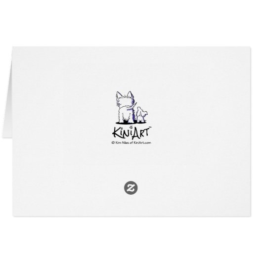 KiniArt Westie Witch Halloween Kaart (Achterkant Horizontaal)