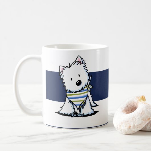 KiniArt Westie Zeevaart Mok (Met donut)