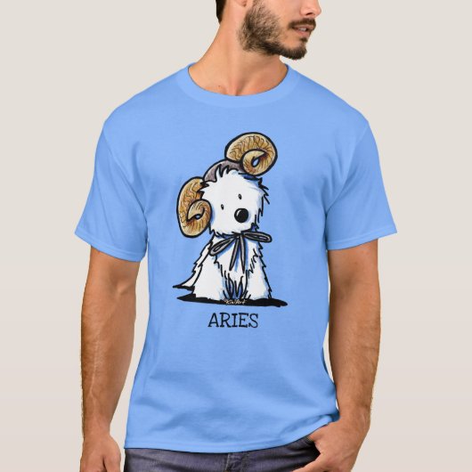 KiniArt Westie Zodiac Ram T-shirt (Voorkant)