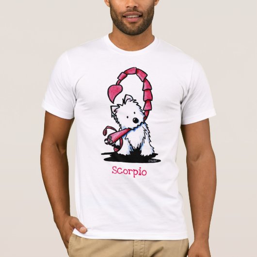 KiniArt Westie Zodiac Scorpio T-Shirt (Voorkant)