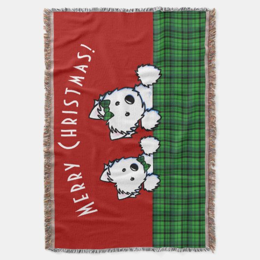 KiniArt Westies Kerstmis Deken (Voorkant Verticaal)