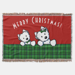 KiniArt Westies Kerstmis Deken