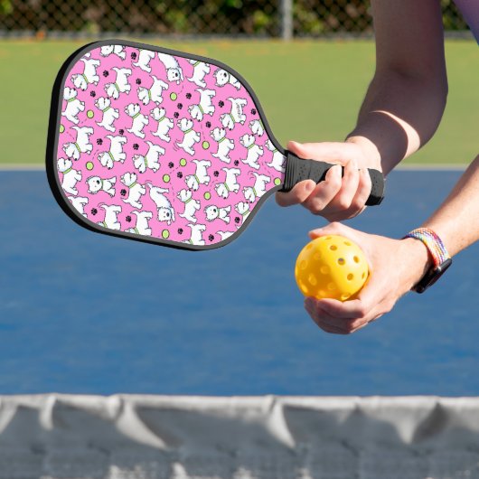 KiniArt Westies Roze Pickleball Paddle (Insitu)