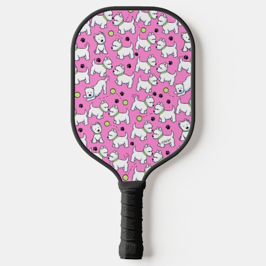 KiniArt Westies Roze Pickleball Paddle (Achterkant)