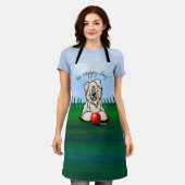 KiniArt Wheaten Terrier All-Over Print Apron Schort (Gedragen)
