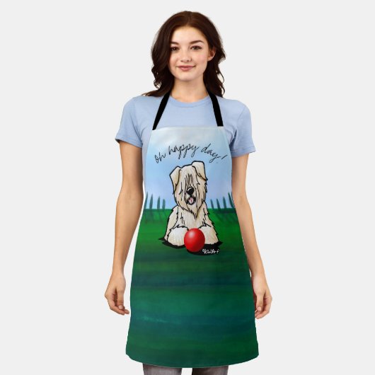 KiniArt Wheaten Terrier All-Over Print Apron Schort (Gedragen)