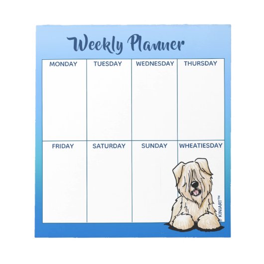 KiniArt Wheaten Terrier Weekly Planning Notitieblo Notitieblok (Voorkant)