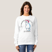 KiniArt White Cat KerstSweatshirt Trui (Voorkant volledig)