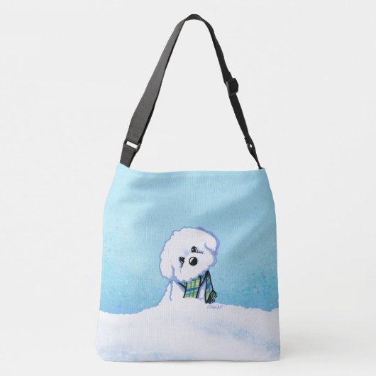 KiniArt Winter Bichon Frise Crossbody Tas (Achterkant)
