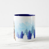 KiniArt Winter Norwich Terrier Tweekleurige Koffiemok (Center)