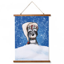 KiniArt Winter Schnauzer Wandtapijt