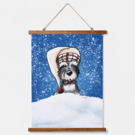 KiniArt Winter Schnauzer Wandtapijt Hangend Wandkleed