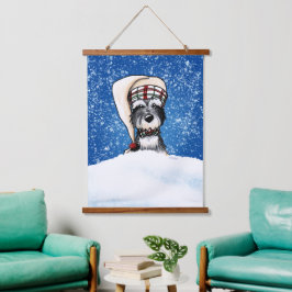 KiniArt Winter Schnauzer Wandtapijt Hangend Wandkleed
