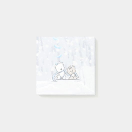 KiniArt Winter Terriërs Notities Post-it® Notes (Voorkant)