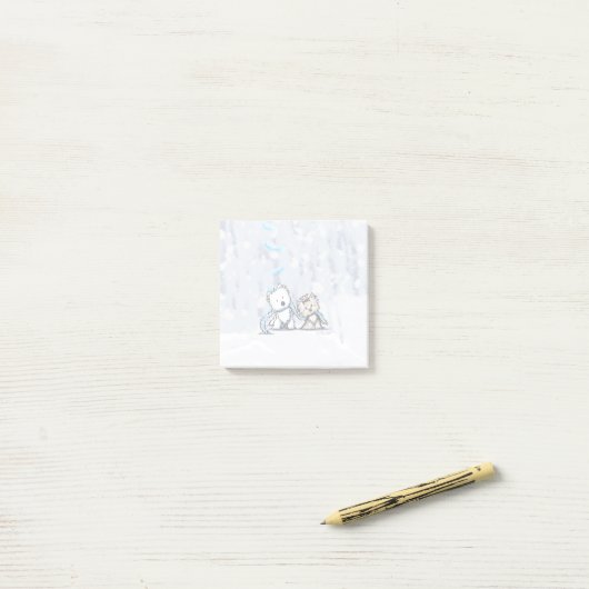 KiniArt Winter Terriers Post-it Notes (Op bureau)
